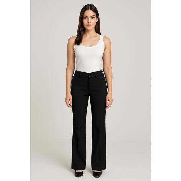 Burberry Wool Pants 4 Black Wide Leg Double Button Trousers Front Pockets - Picture 1 of 16